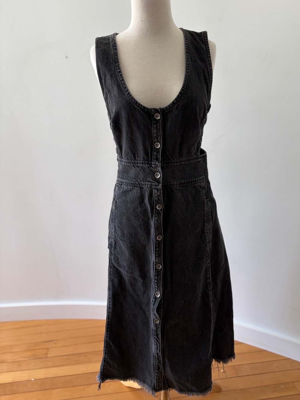 Rachel Comey Mesita Black Button-Front Denim Dress